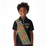 Ethiopia Saba Kemis Sash Style Kid Polo Shirt Black Color