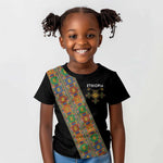 Ethiopia Saba Kemis Sash Style Kid T shirt Black Color