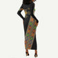 Ethiopia Saba Kemis Sash Style Long Sleeve Bodycon Dress Black Color LT15