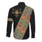 Ethiopia Saba Kemis Sash Style Long Sleeve Button Shirt Black Color