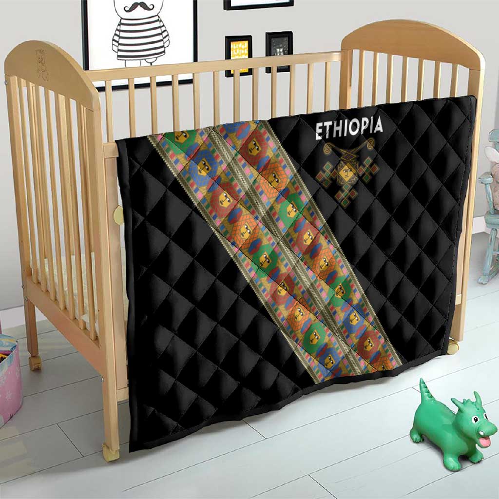 Ethiopia Saba Kemis Sash Style Quilt Black Color