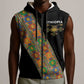 Ethiopia Saba Kemis Sash Style Sleeveless Zip Hoodie Black Color - African Pride
