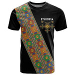 Ethiopia Saba Kemis Sash Style T shirt Black Color