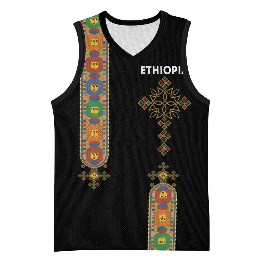 Ethiopia Saba Kemis Basketball Jersey Lion Of Judah Black Color LT15