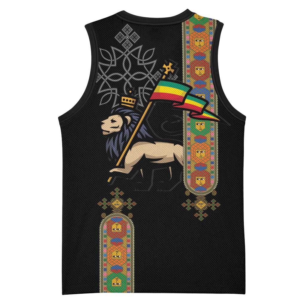 Ethiopia Saba Kemis Basketball Jersey Lion Of Judah Black Color LT15