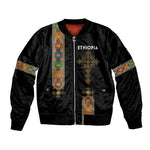 Ethiopia Saba Kemis Bomber Jacket Lion Of Judah Black Color