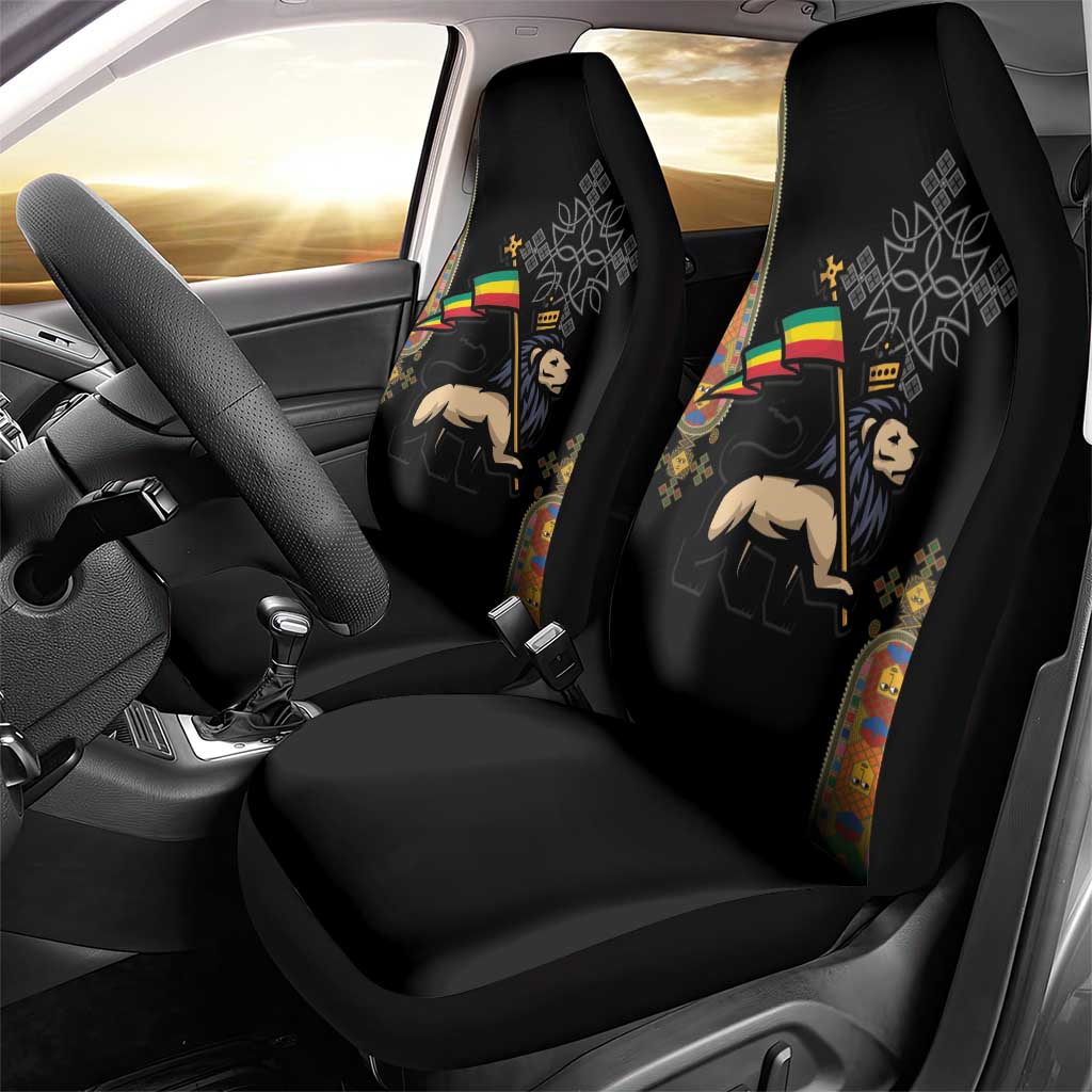 Ethiopia Saba Kemis Car Seat Cover Lion Of Judah Black Color