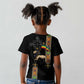 Ethiopia Saba Kemis Kid T shirt Lion Of Judah Black Color
