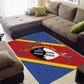 Personalized Happy Swaziland National Flag Day Area Rug Nguni Shield Flag Style - African Pattern