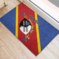 Personalized Happy Swaziland National Flag Day Rubber Doormat Nguni Shield Flag Style - African Pattern