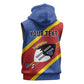 Personalized Happy Swaziland National Flag Day Sleeveless Zip Hoodie Nguni Shield Flag Style - African Pattern - African Pride