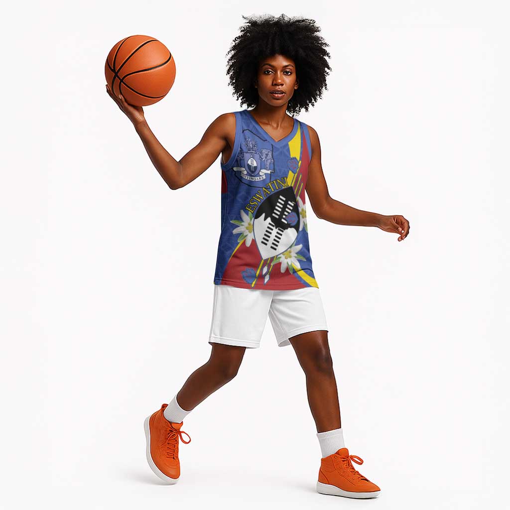 Umbuso weSwatini Basketball Jersey Nguni Shield Edelweiss Flower LT15