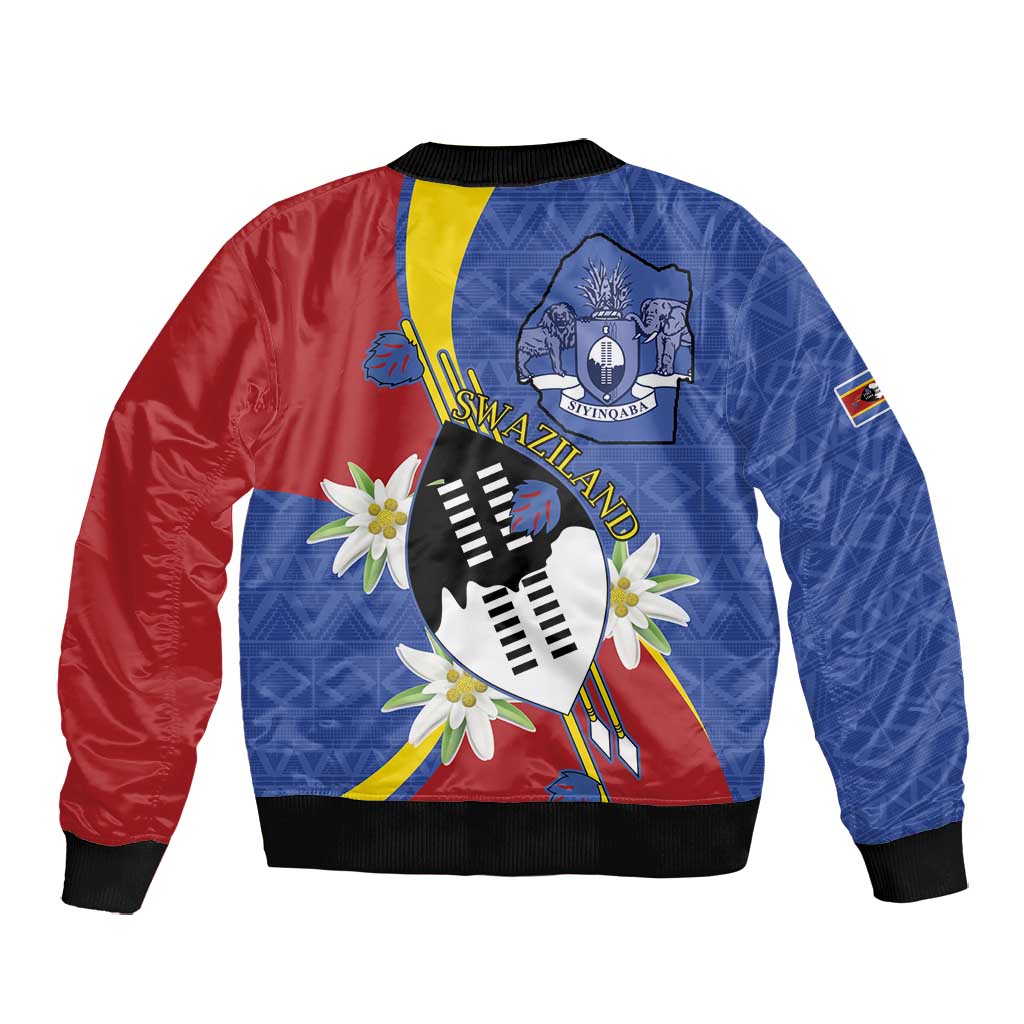 Umbuso weSwatini Bomber Jacket Nguni Shield Edelweiss Flower