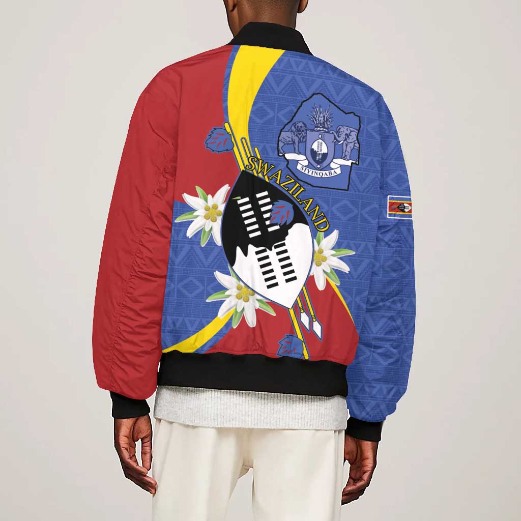 Umbuso weSwatini Bomber Jacket Nguni Shield Edelweiss Flower