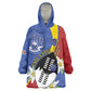 Umbuso weSwatini Kid Wearable Blanket Hoodie Nguni Shield Edelweiss Flower