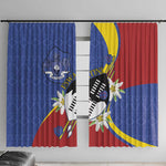 Umbuso weSwatini Window Curtain Nguni Shield Edelweiss Flower