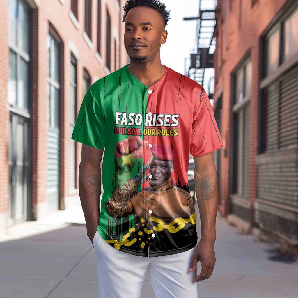 Faso Rises Our Soil Our Rules Baseball Jersey Ibrahim Traore Revolutionary Spirit