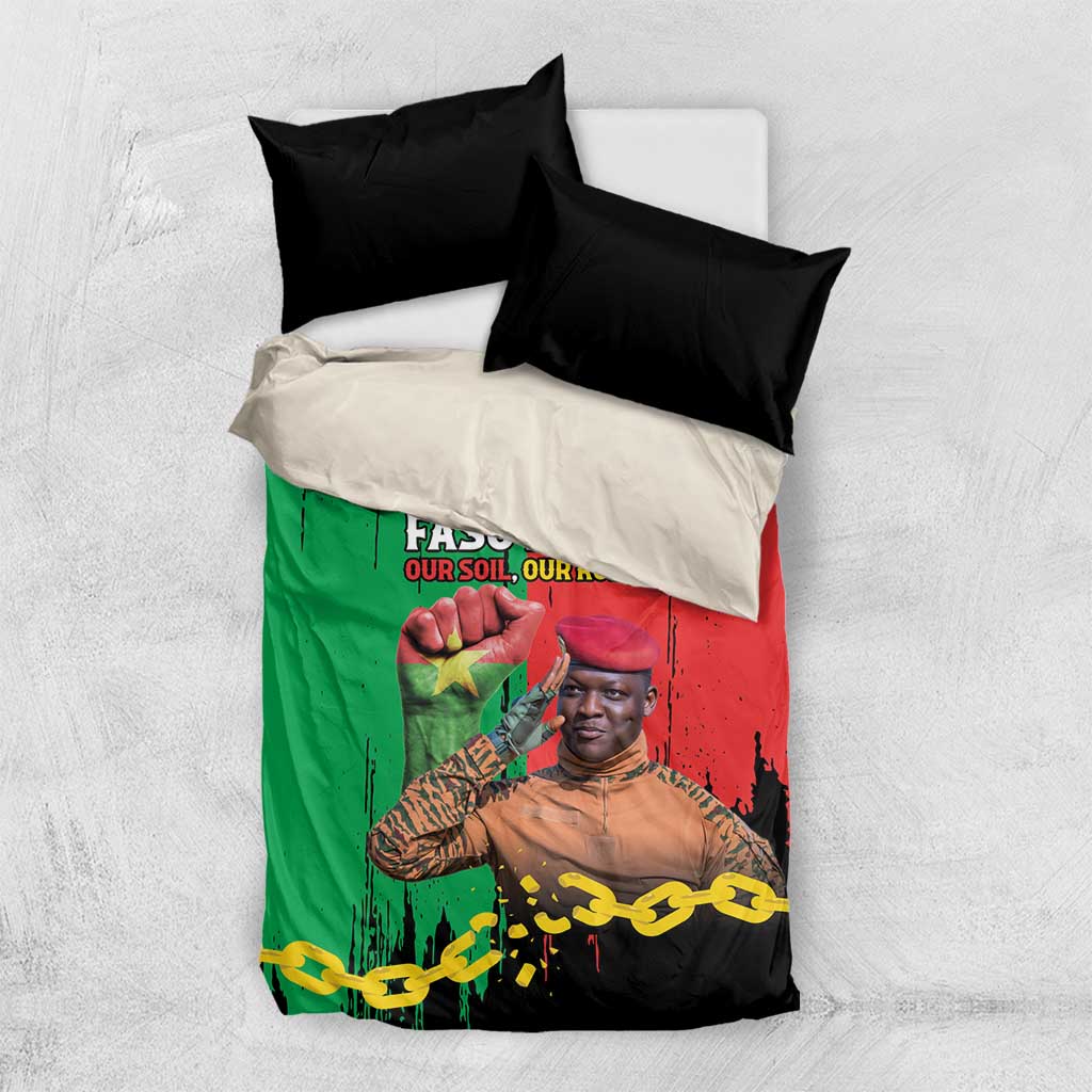 Faso Rises Our Soil Our Rules Bedding Set Ibrahim Traore Revolutionary Spirit
