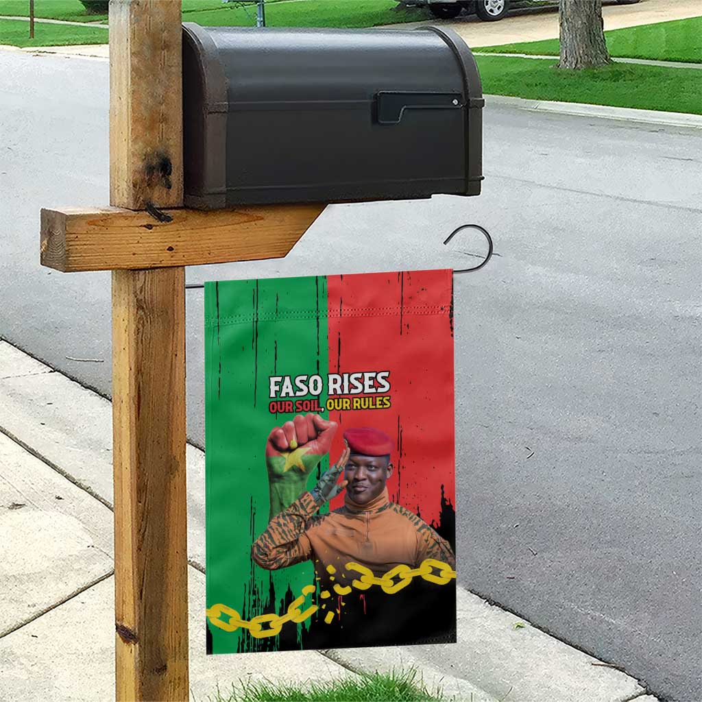 Faso Rises Our Soil Our Rules Garden Flag Ibrahim Traore Revolutionary Spirit