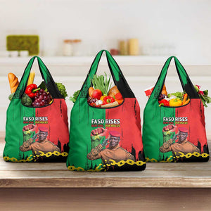 Faso Rises Our Soil Our Rules Grocery Bag Ibrahim Traore Revolutionary Spirit