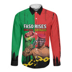 Faso Rises Our Soil Our Rules Long Sleeve Button Shirt Ibrahim Traore Revolutionary Spirit