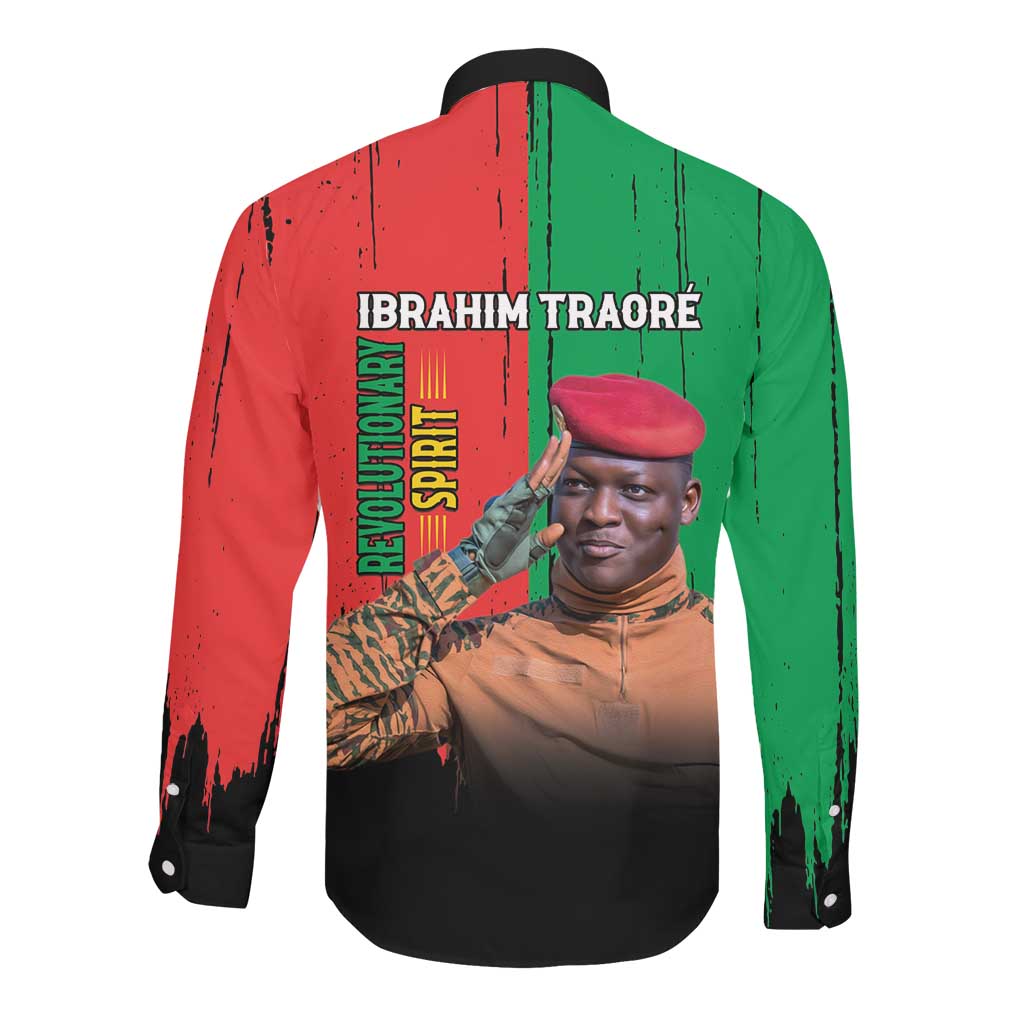 Faso Rises Our Soil Our Rules Long Sleeve Button Shirt Ibrahim Traore Revolutionary Spirit