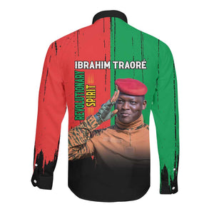 Faso Rises Our Soil Our Rules Long Sleeve Button Shirt Ibrahim Traore Revolutionary Spirit