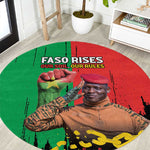 Faso Rises Our Soil Our Rules Round Carpet Ibrahim Traore Revolutionary Spirit