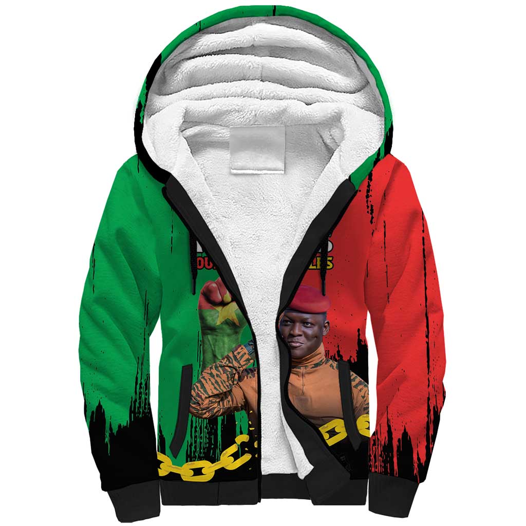 Faso Rises Our Soil Our Rules Sherpa Hoodie Ibrahim Traore Revolutionary Spirit