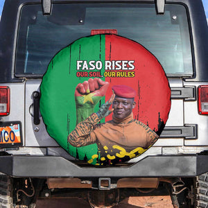 Faso Rises Our Soil Our Rules Spare Tire Cover Ibrahim Traore Revolutionary Spirit