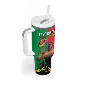 Faso Rises Our Soil Our Rules Tumbler With Handle Ibrahim Traore Revolutionary Spirit