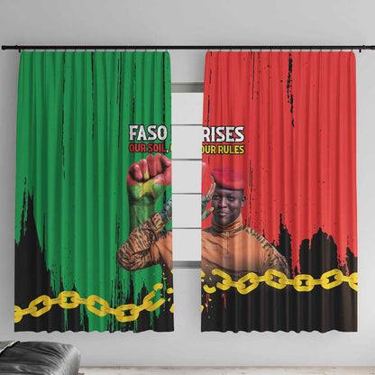 Faso Rises Our Soil Our Rules Window Curtain Ibrahim Traore Revolutionary Spirit