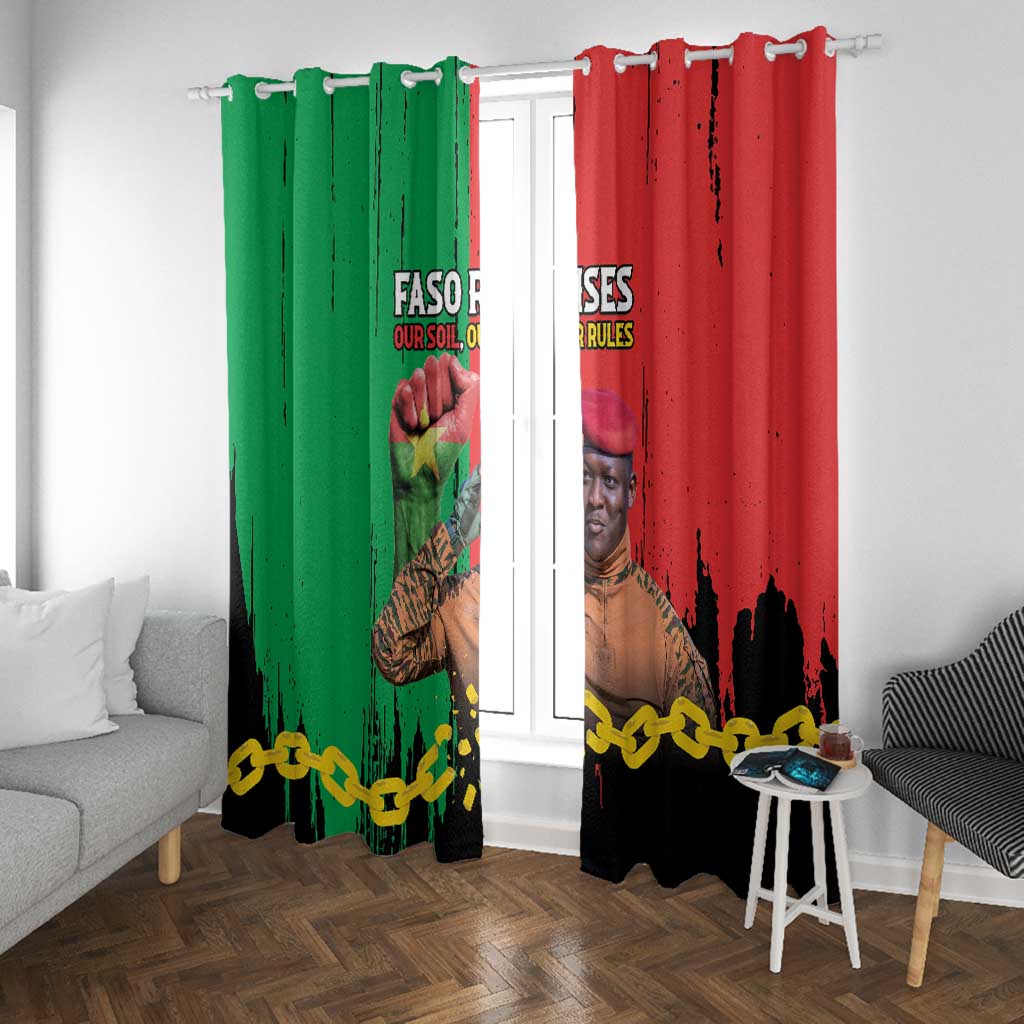 Faso Rises Our Soil Our Rules Window Curtain Ibrahim Traore Revolutionary Spirit