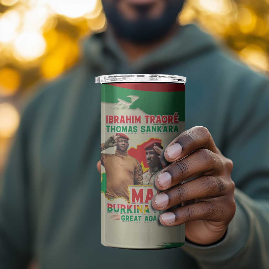 Ibrahim Traore Thomas Sankara 4 in 1 Can Cooler Tumbler Make Burkina Faso Great Again