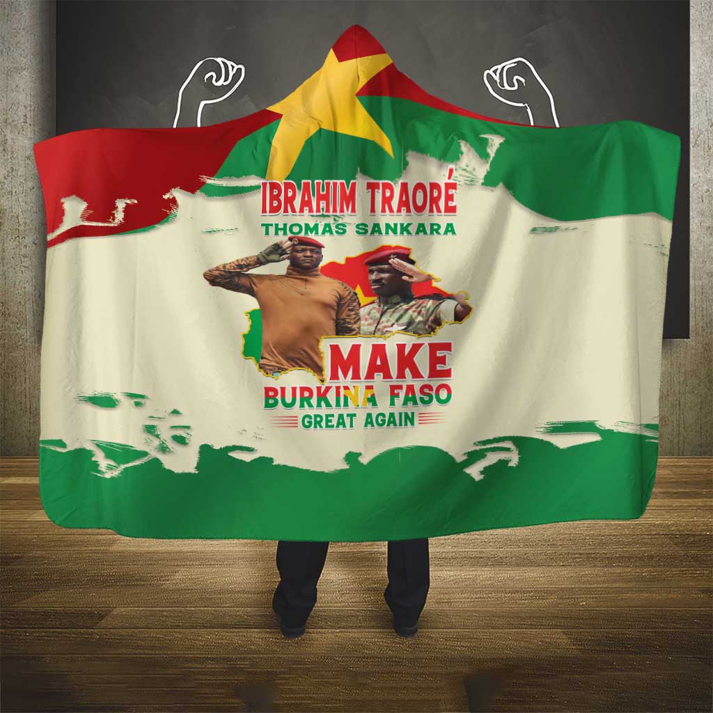 Ibrahim Traore Thomas Sankara Hooded Blanket Make Burkina Faso Great Again