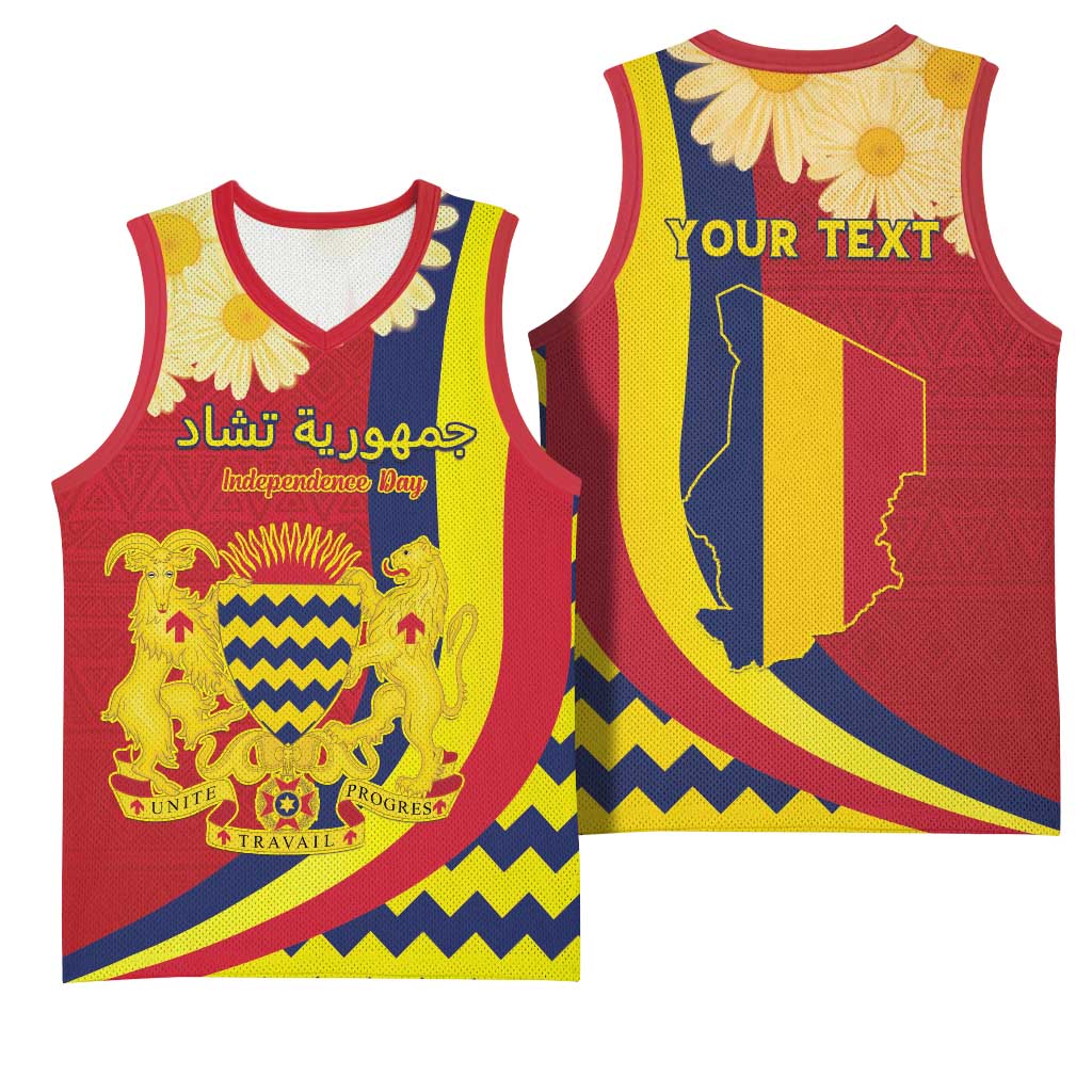 Personalised Afro Chad Basketball Jersey Happy 65th of Independence LT15