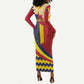 Personalised Afro Chad Long Sleeve Bodycon Dress Happy 65th of Independence
