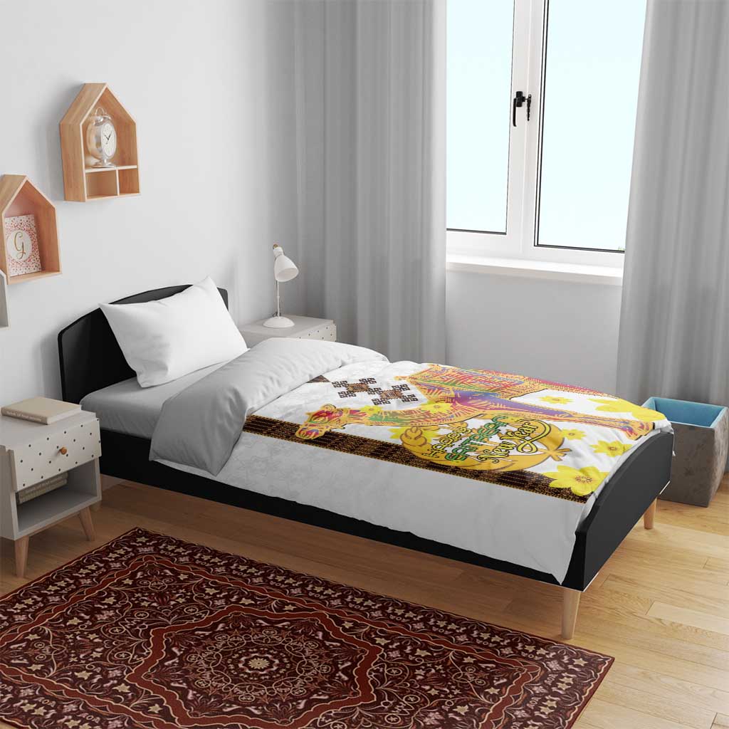 Melkam Enkutatash Eritrean Bedding Set Camel With Habesha Tilet Pattern - African Pride