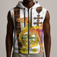 Melkam Enkutatash Eritrean Sleeveless Zip Hoodie Camel With Habesha Tilet Pattern - African Pride