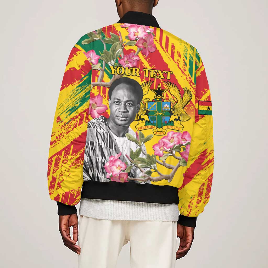 Personalized Ghana Kwame Nkrumah Memorial Day Bomber Jacket Mausoleum Impala Lily - African Pride