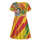 Personalized Ghana Kwame Nkrumah Memorial Day Kid Short Sleeve Dress Mausoleum Impala Lily - African Pride
