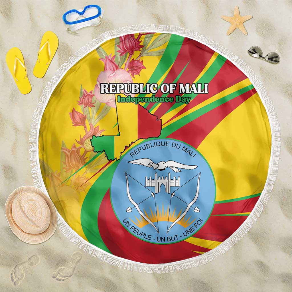 Afro Mali Beach Blanket Happy 65th Anniversary Independence - African Pride