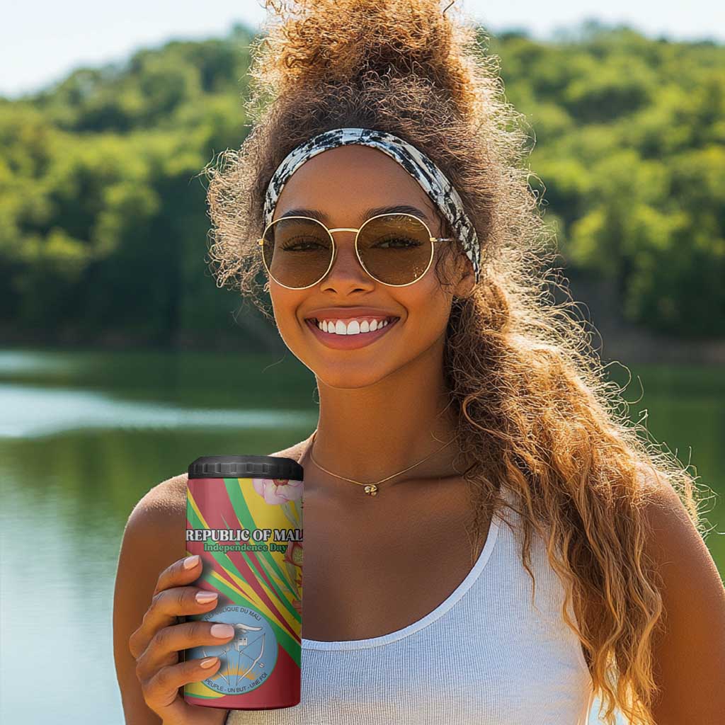 Personalized Afro Mali 4 in 1 Can Cooler Tumbler Happy 65th Anniversary Independence - African Pride
