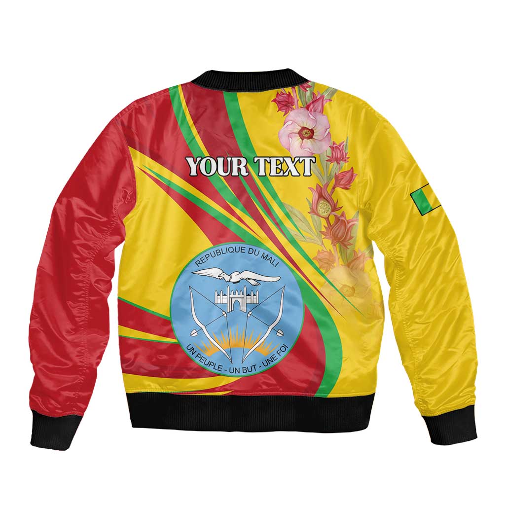 Personalized Afro Mali Sleeve Zip Bomber Jacket Happy 65th Anniversary Independence - African Pride