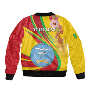 Personalized Afro Mali Sleeve Zip Bomber Jacket Happy 65th Anniversary Independence - African Pride