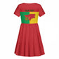 Personalized Guinea-Bissau Kid Short Sleeve Dress Basic Flag Style - African Pride