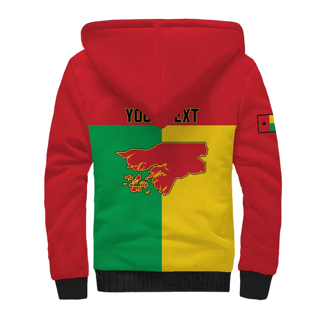 Personalized Guinea-Bissau Sherpa Hoodie Basic Flag Style - African Pride
