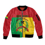 Personalized Guinea-Bissau Sleeve Zip Bomber Jacket Basic Flag Style - African Pride