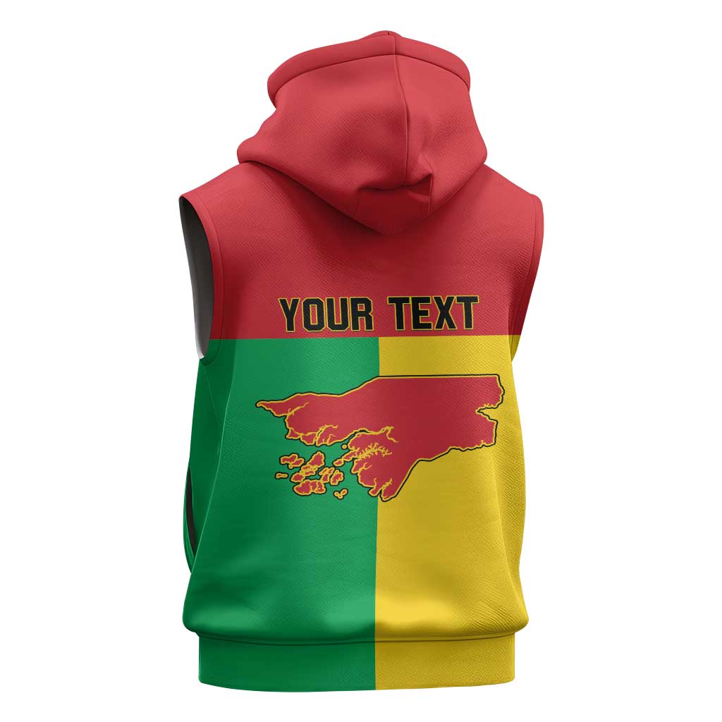 Personalized Guinea-Bissau Sleeveless Hoodie Basic Flag Style - African Pride