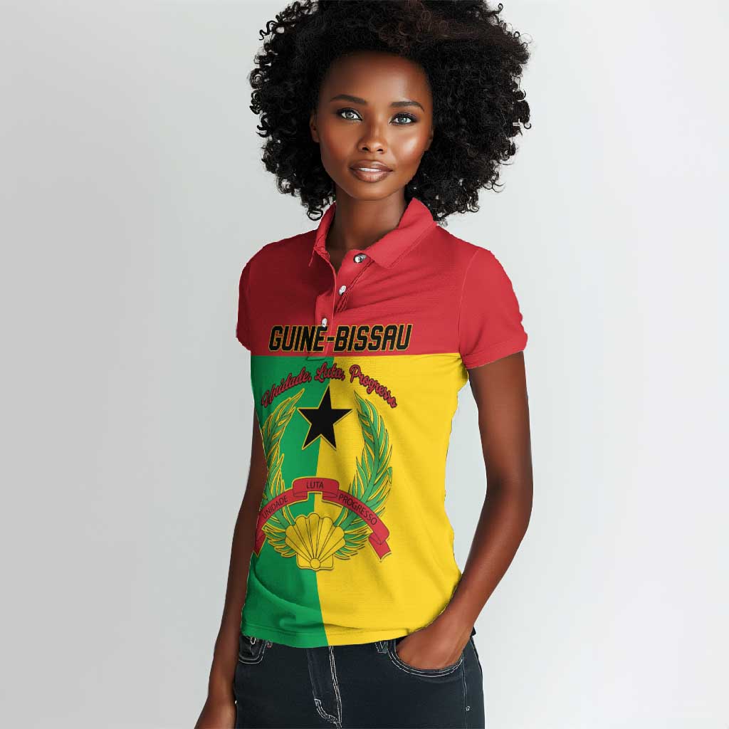 Personalized Guinea-Bissau Women Polo Shirt Basic Flag Style - African Pride